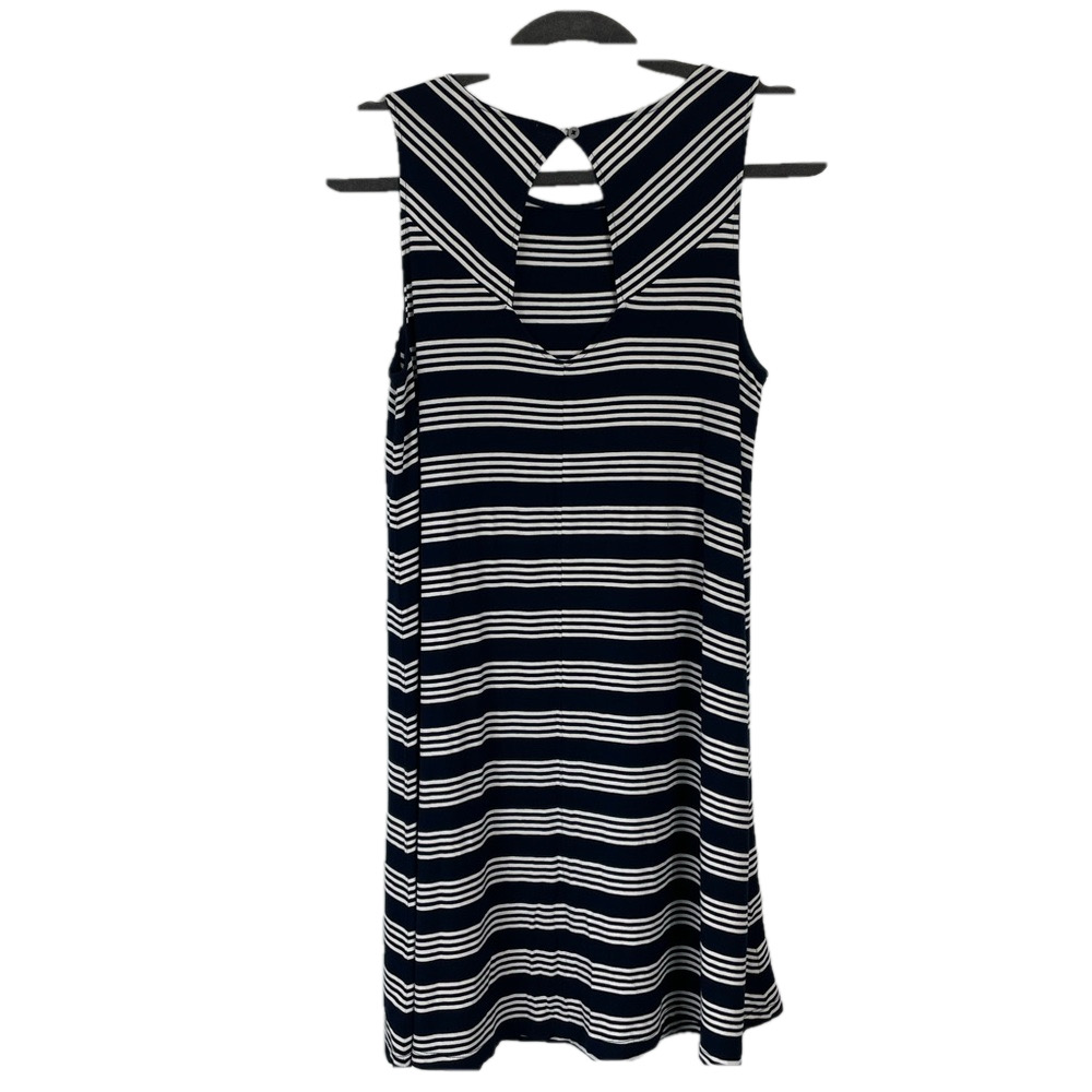 LOFT Navy and White Striped Sleeveless Dress Size M - Picture 6 of 8